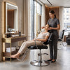 Globalstar AW-556-B Premium Black Leather Styling & Makeup Chair – Stainless Steel Salon Chair for Women