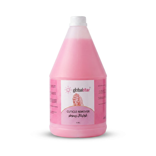 Globalstar Professional Cuticle Remover 3.78L pink bottle clean product shot on white background showing full label for hands and feet