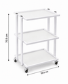 Globalstar 3-Tier Salon Trolley – White Metal Frame with Fixed Shelves for Efficient Salon and Spa Organization