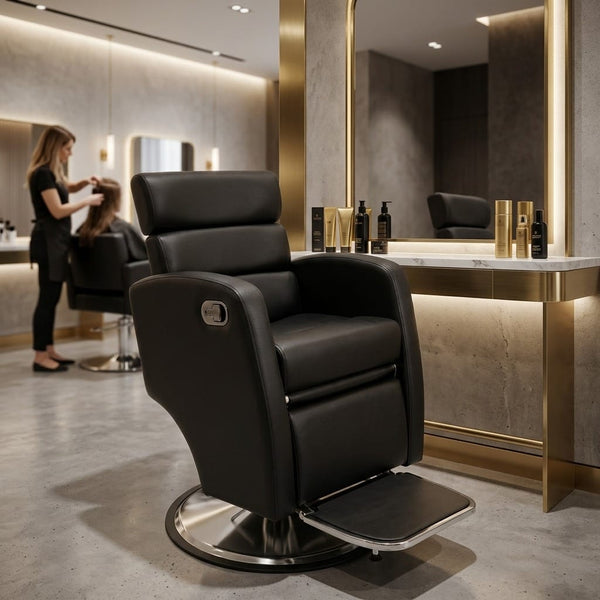Globalstar BX-3071 Black Ladies Manual Reclining Salon Chair for Professional Beauty Salons