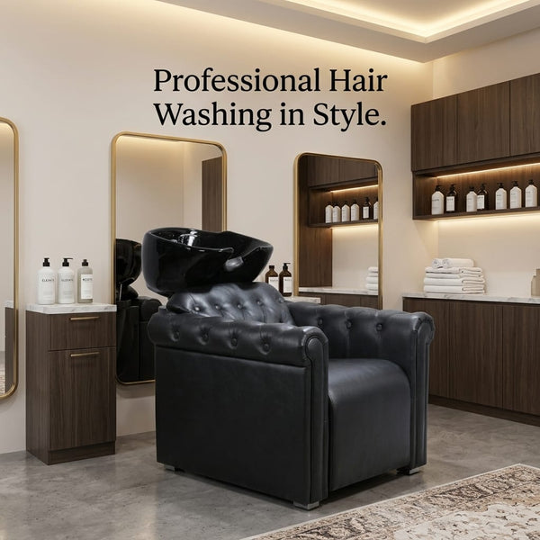 Globalstar BX-755 Premium Hair Wash Chair With Black Shampoo Basin for Professional Beauty Salon