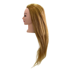 Globalstar Mannequin Training Head With 100% 22 inches Human Hair Blonde Color HJ-101 - Awarid UAE