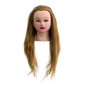 Globalstar Mannequin Training Head With 100% 22 inches Human Hair Blonde Color HJ-101 - Awarid UAE