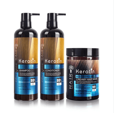 Keratin Nutrition Moisturizing And Smoothing Hair Care Set 1x3 (Shampoo 900ml, Conditioner 900ml And Hair Mask 1000ml)