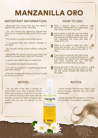 Manzanilla Oro Lightening Hair Lotion Spray 180ml, Buy 2 And Get 1 Free (3 x 180ml) - Awarid UAE