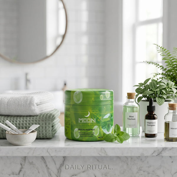Moon Mint Facial Clay Mask – Deep Cleansing & Hydrating Face Mask with Mint & Rosemary Oil