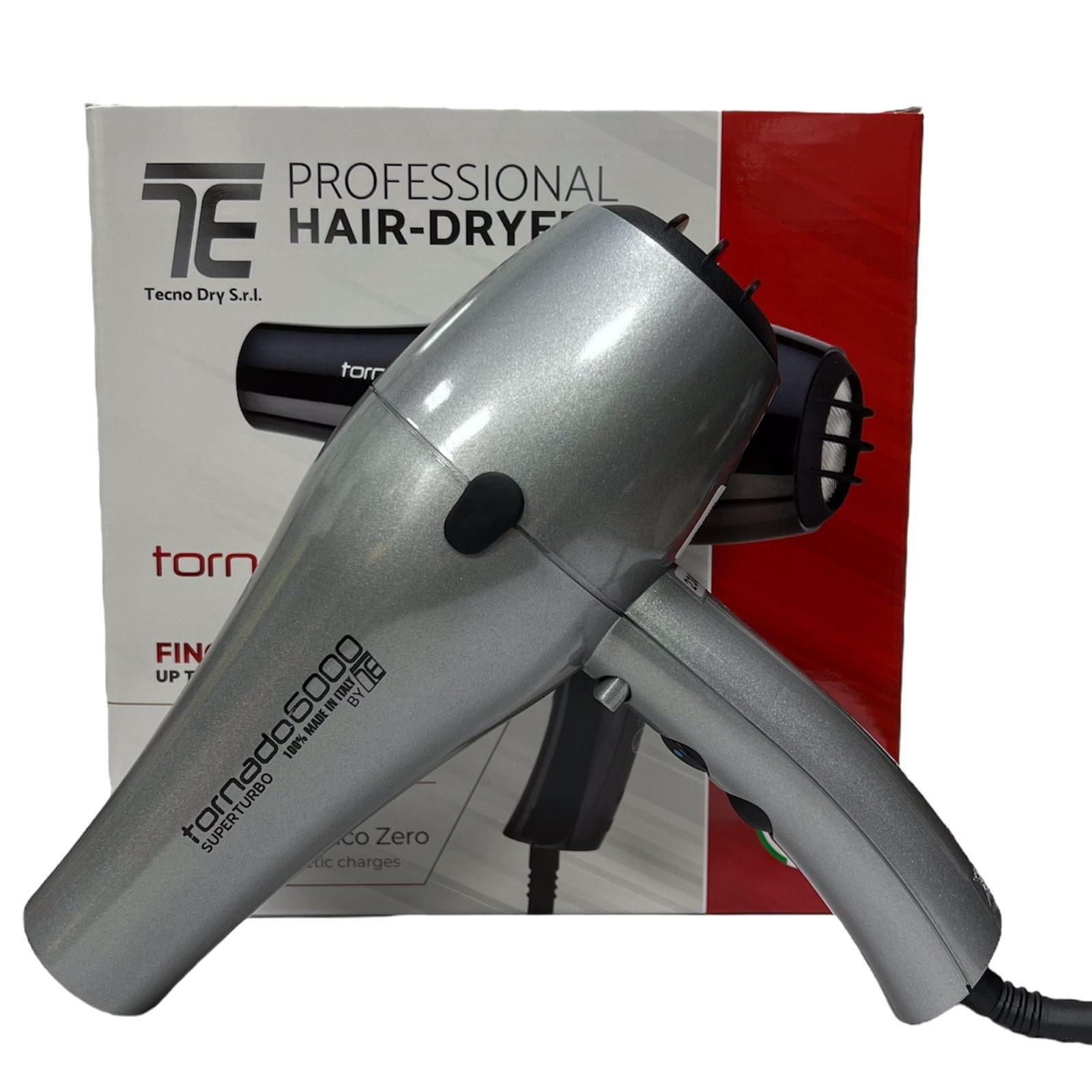 Tecno Elettra Tornado 6000 Super Turbo Professional Hair Dryer Silver 2500W