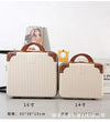 Globalstar Trendy Candy Color Cosmetic Suitcase - Stylish Striped Luggage Box for Perfect Travel Makeup