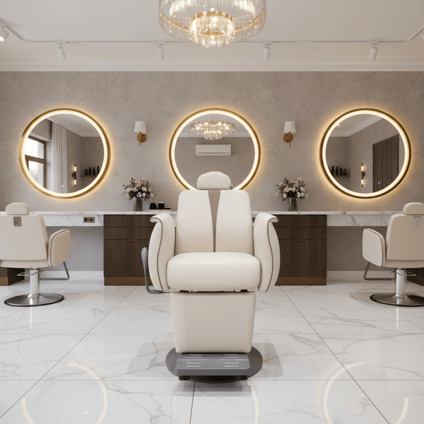Globlastar Salon Spa Makeup Chair Beige –Luxury Hydraulic Beauty Chair for Salons