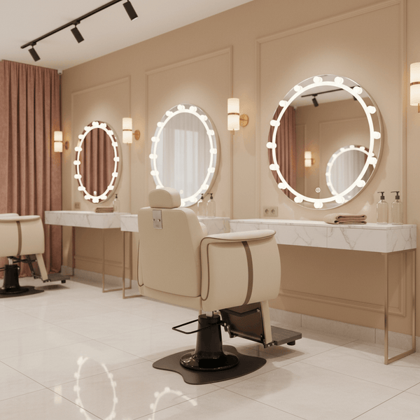 Globlastar Salon Spa Makeup Chair Beige –Luxury Hydraulic Beauty Chair for Salons