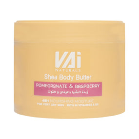 Vai Naturals Pomegranate & Raspberry Shea Body Butter | Intense Moisture, Soft & Radiant Skin (300ml)