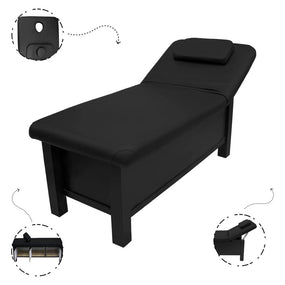 Globalstar Professional Black Wooden Massage Bed for Ultimate Relaxation