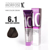 Morfose Hair Color Cream (100ml): Dark Ash Blonde (6.1) shade with Argan Oil for nourished hair.