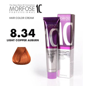 Morfose 8.34 Light Copper Auburn Hair Color Cream - Camellia, Argan & Macadamia Oils