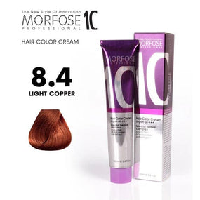 Morfose Light Copper Hair Color Cream 8.4 - Enriched with Camellia, Macadamia & Argan