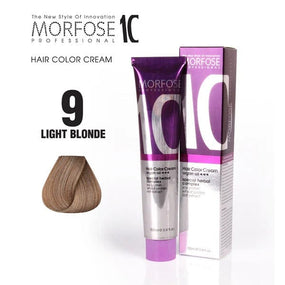 Morfose 10 Hair Color Cream with Argan Oil 9 Light Blonde 100ml - Radiant Light Blonde