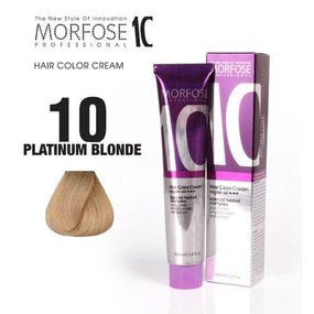 Morfose 10 Platinum Blonde Hair Color Cream with Nourishing Argan, Camellia, and Macadamia Oils