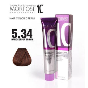 Morfose 10 Hair Color Cream in 5.34 Dark Copper Brown 100ml - Discover Multidimensional Radiance