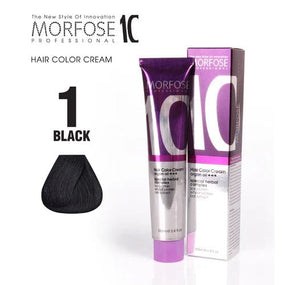 Morfose 10 Hair Color Cream in 1 Black 100ml - Embrace Intense Allure