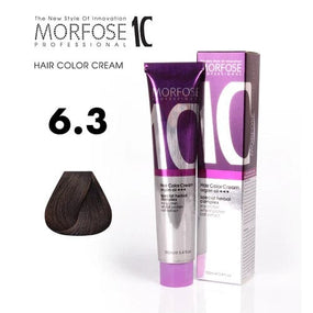 Morfose 6.3 Dark Golden Blonde Hair Color Cream 100ml with Nourishing Argan, Camellia, and Macadamia Oils