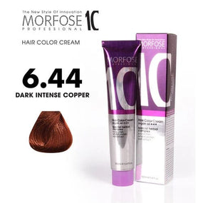 Morfose 10 Hair Color Cream in 6.44 Dark Intense Copper (100ml) - Embrace Fiery Radiance