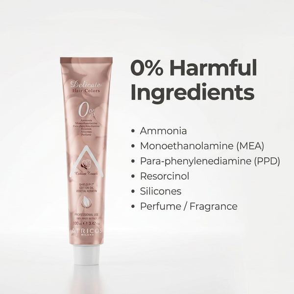 Atricos Milano Delicate Hair Color Intense Warm Brown Mix Series – Ammonia-Free Plant-Based Professional Color 100ml