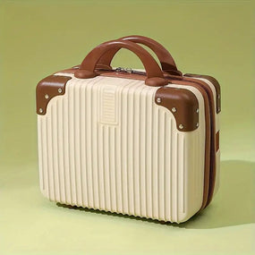 Globalstar Trendy Candy Color Cosmetic Suitcase - Stylish Striped Luggage Box for Perfect Travel Makeup