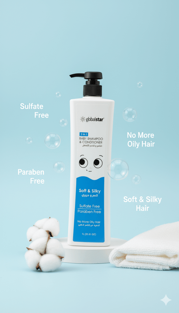 Globalstar Baby Shampoo with Conditioner - Gentle 2 in 1 Formula, No More Oily Hair | 1L