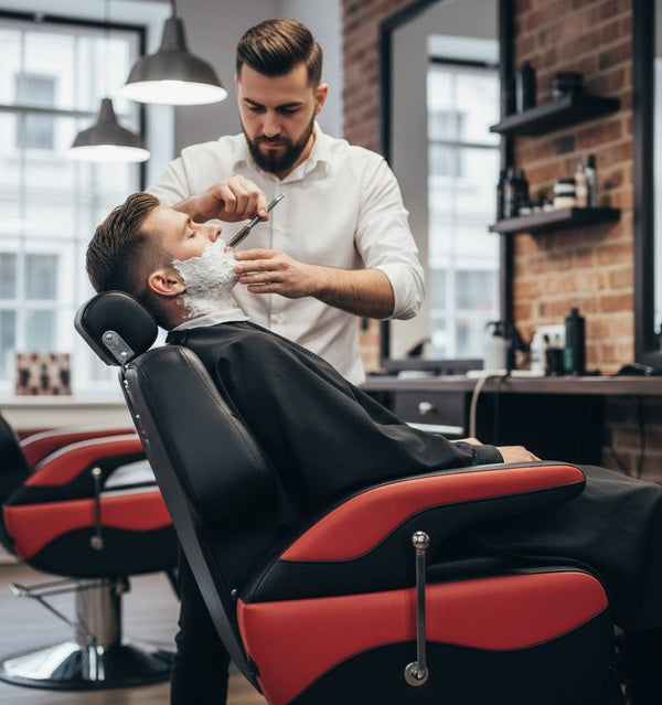 كرسي حلاقة احترافي باللونين الأسود والأحمر - 2689