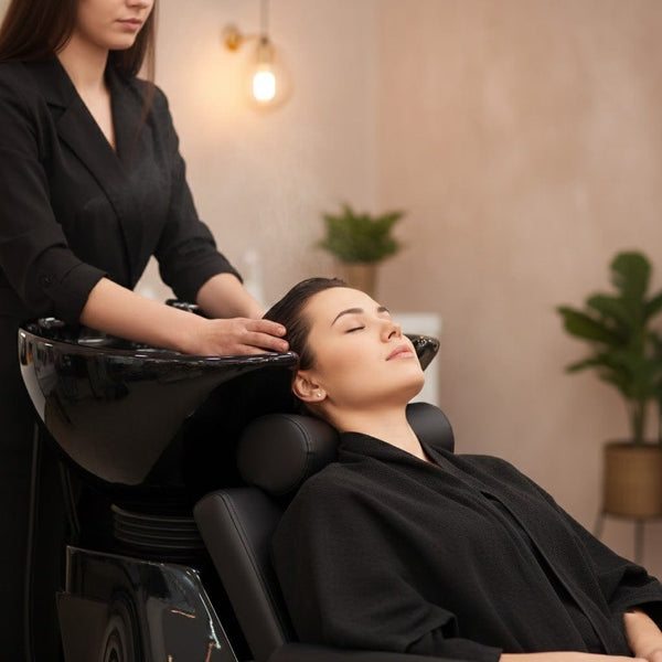 Globalstar SB-4017 Shampoo Chair with Black Basin – Professional Salon Backwash Unit