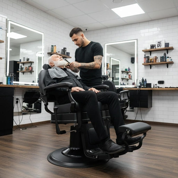 Globalstar Professional Barber Chair Black – Heavy-Duty Hydraulic Chair 200kg Capacity