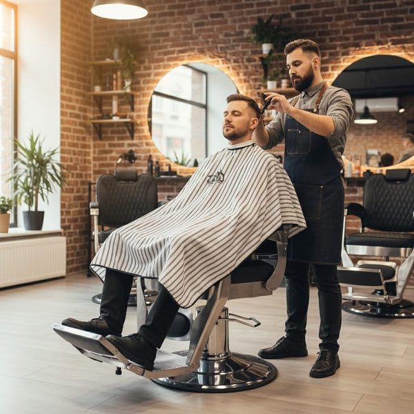 Globalstar Professional Barber Chair – Vintage Hydraulic Salon Chair with Adjustable Recline & High-Density Foam