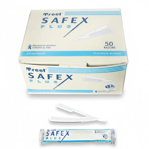 ماكينة حلاقة صالونات التجميل سيفكس التي تستخدم لمرة واحدة - عبوة من 50 شفرة حلاقة احترافية للرجال، مثالية للاستخدام في المنزل وفي صالونات الحلاقة