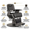 Globalstar AW-1930B Professional Barber Chair - Premium Black Leather Barber Chair