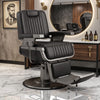 Globalstar AW-1930B Professional Barber Chair - Premium Black Leather Barber Chair