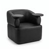 Globalstar MTS5 premium black leather manicure chair in luxury gold and marble nail bar salon interior with nail polish display