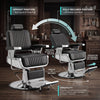 Globalstar AW-9130 Heavy-Duty Barber Chair | Black Leather, Steel Frame, 360° Rotation & Reclining