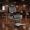 Globalstar AW-9130 Heavy-Duty Barber Chair | Black Leather, Steel Frame, 360° Rotation & Reclining