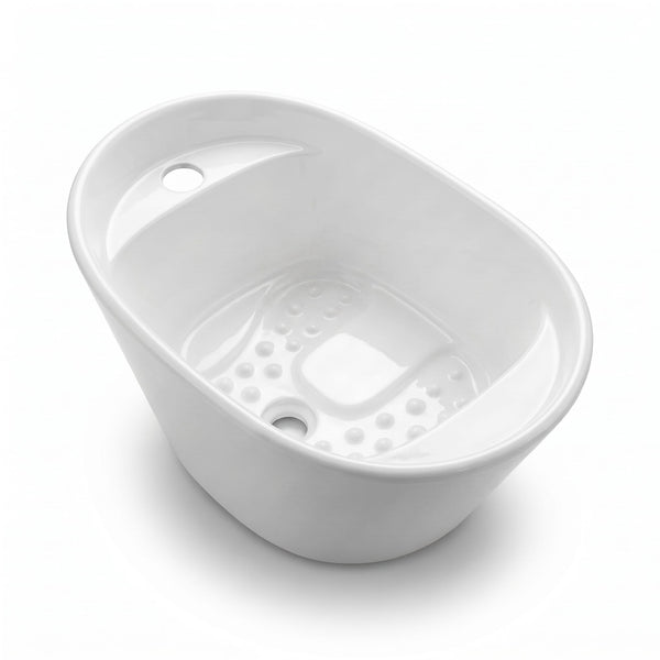 Globalstar BS-P02 Premium White Pedicure Foot Basin – Built-In Spa Foot Tub for Professional Salons