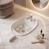 Globalstar BS-P02 Premium White Pedicure Foot Basin – Built-In Spa Foot Tub for Professional Salons