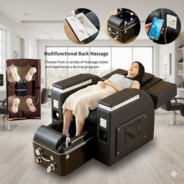 Globalstar M01 Pedicure Chair – Electric Massage Reclining Foot Spa for Nail Salons with Whirlpool Tub