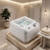 Globalstar T092 professional pedicure foot spa jacuzzi displayed in luxury marble spa bathroom with flowers and towels