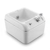 Globalstar T092 white pedicure foot spa jacuzzi clean product shot on white background showing chrome controls and drain