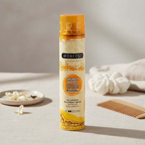 Morfose Milk & Honey Nourishing Hair Spray – 250 ml Styling & Repair Formula with Hydrolyzed Milk Protein