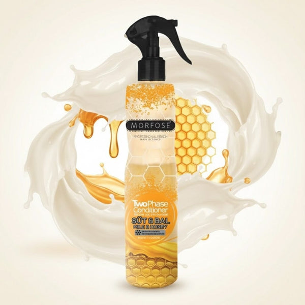 Morfose Milk & Honey 2 Phase Conditioner 400 ml – Leave-In Nourishing Spray for Dry & Damaged Hair