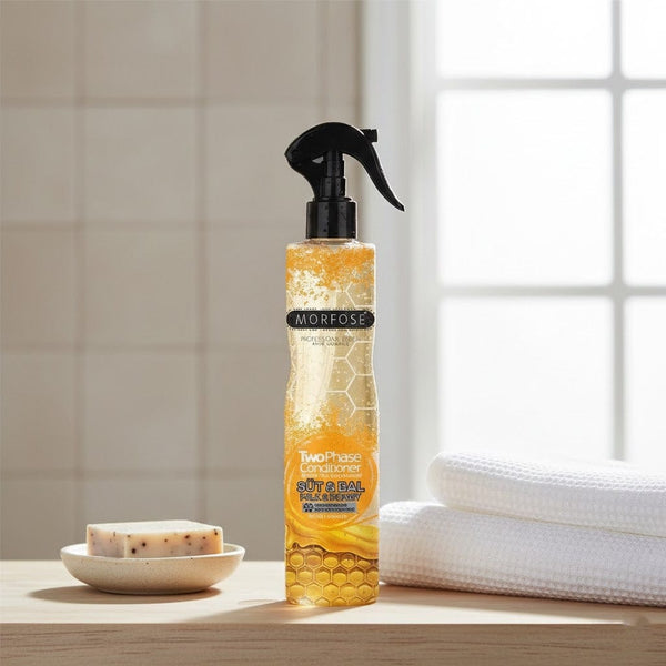Morfose Milk & Honey 2 Phase Conditioner 400 ml – Leave-In Nourishing Spray for Dry & Damaged Hair