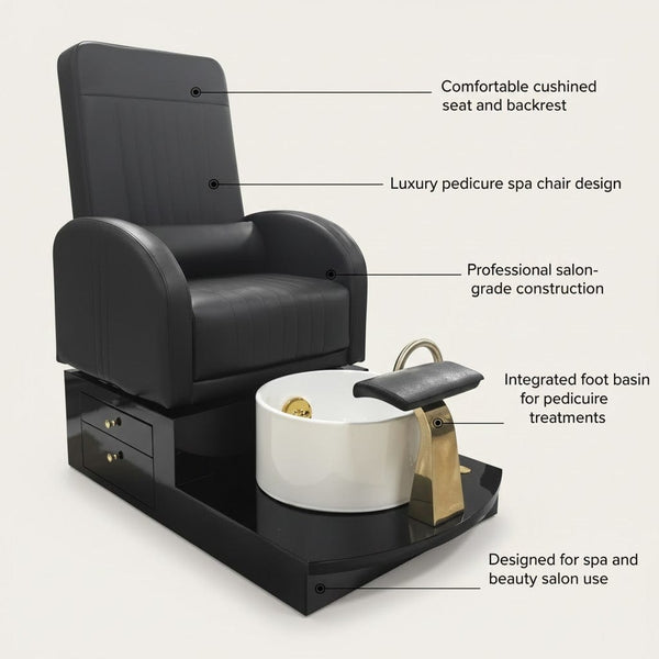 Globalstar Luxury Pedicure Spa Chair with Foot Basin – Professional Salon Chair for Nail Spa & Beauty Treatments