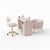 Globalstar Pink Manicure Table Set – Single Nail Station with Two Chairs, Sintered Stone Top, USB Charger and Socket