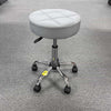 Global Star Grey PU Leather Rolling Stool Chair: Height adjustable, comfortable seating for office, salon, spa.  pen_spark