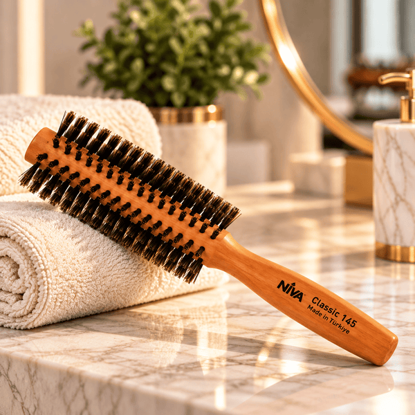 Niva Brushes Classic 145 Wooden Round Hair Brush – 40mm